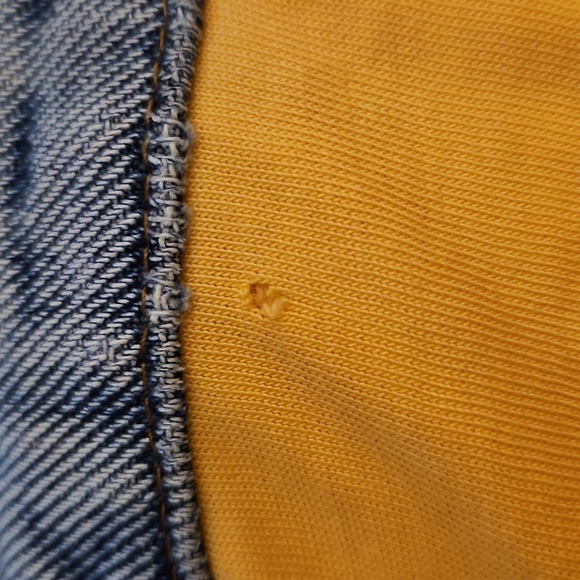 MOCHA by Moran Dahan Distressed Denim Waistband Yellow Assymetric Festival Skirt - Picture 11 of 11